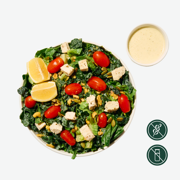 Kale Caesar Salad with Grilled Chicken