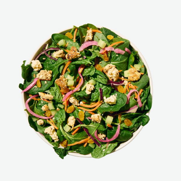 Crumbled Tofu Salad with Cilantro Avocado Dressing