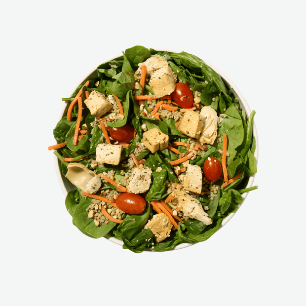 Herbed Tofu & Quinoa Bowl with Red Wine Agave Vinaigrette