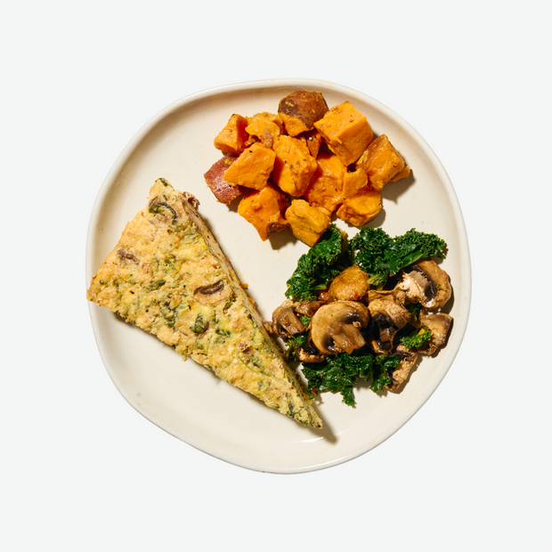 Salami, Mushroom & Arugula Frittata