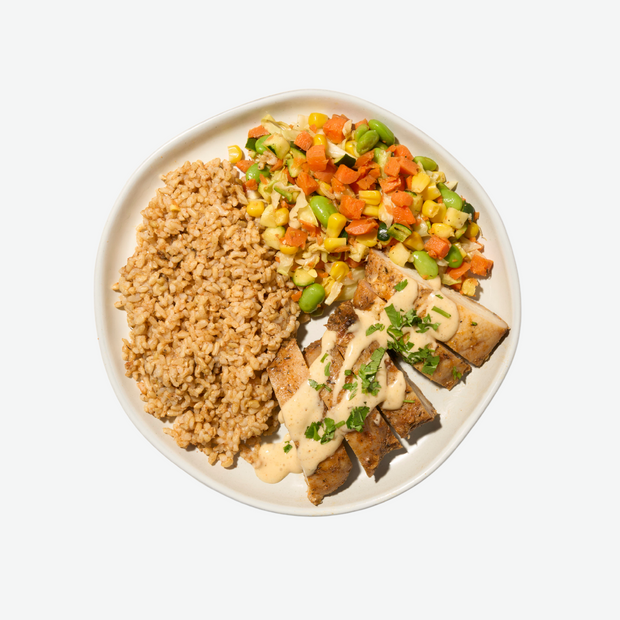 Louisiana Style Cajun Bowl with Blackened Chicken Thigh
