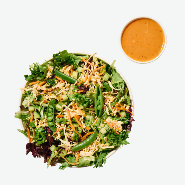 Creamy Tomato Soup & Shredded Chicken Salad