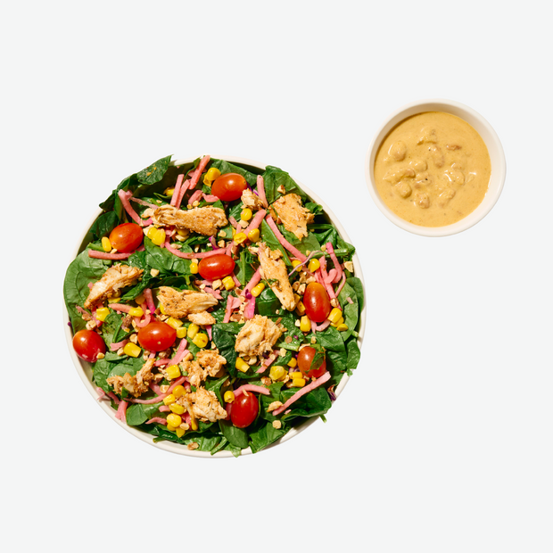 Creamy Tomato Soup & Shredded Chicken Salad