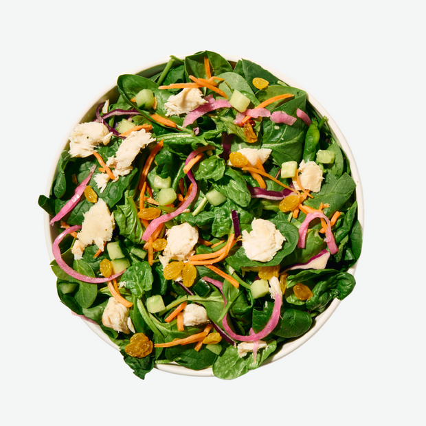 White Fish Salad with Cilantro Avocado Dressing