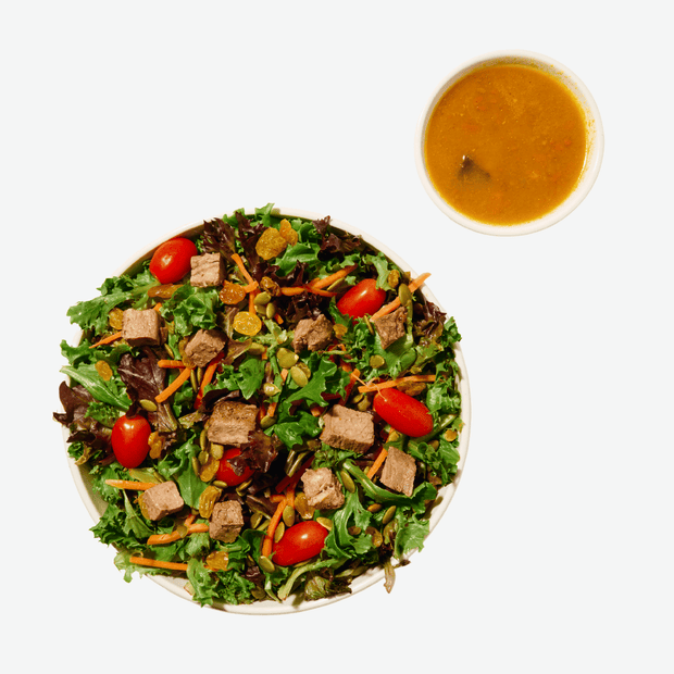 Curried Sweet Potato Soup & Grilled Beef Salad