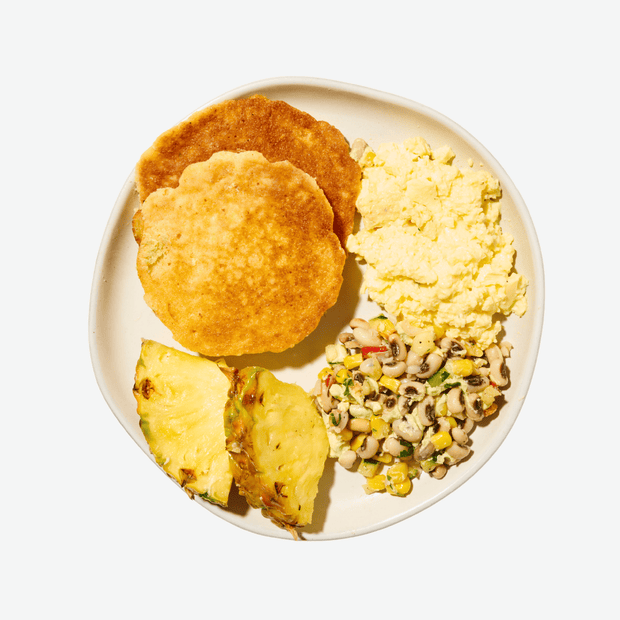 Johnny Cakes with Cowboy Caviar