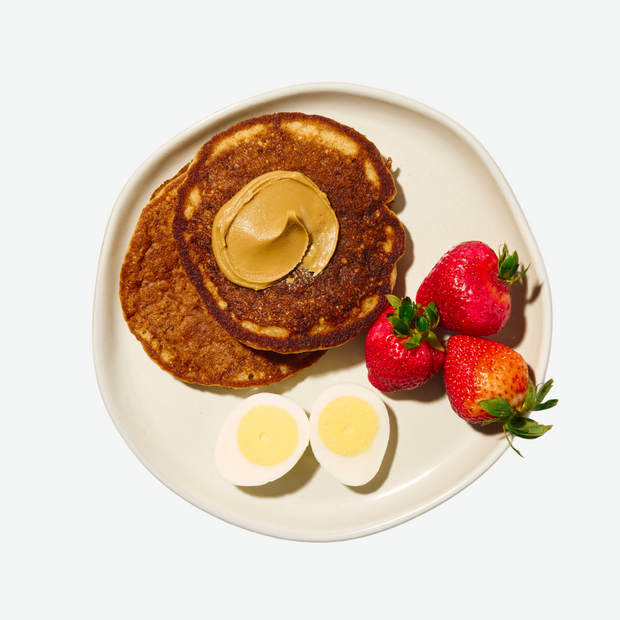 Strawberry Banana Pancakes with Sunflower Butter